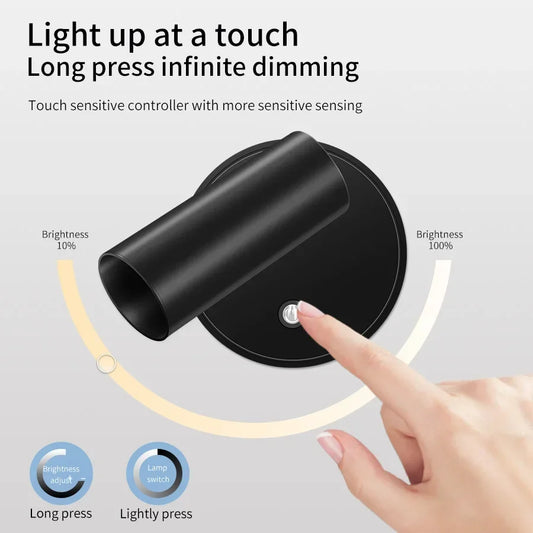 Rechargeable LED Wall Lamp – Wireless Magnetic Spotlight with 360° Rotation