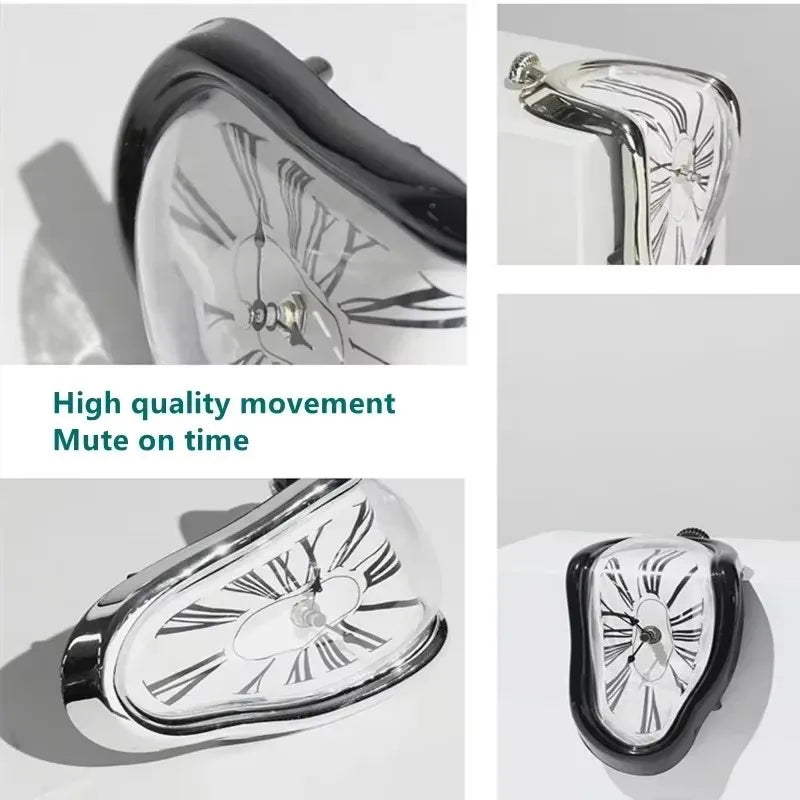 Melting Clock Melted Clock Gift Decor Art Inspired Wall Clock Twisted Shelf Hanging Surrealist for Decorative Shop Office Home