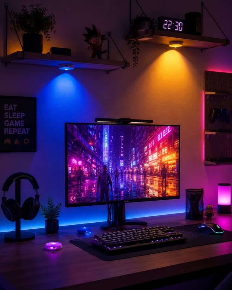 Wireless RGB Cabinet Light – Rechargeable & Remote Controll