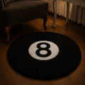 8 Ball Plush Rug – Soft Round Gaming Room Carpet