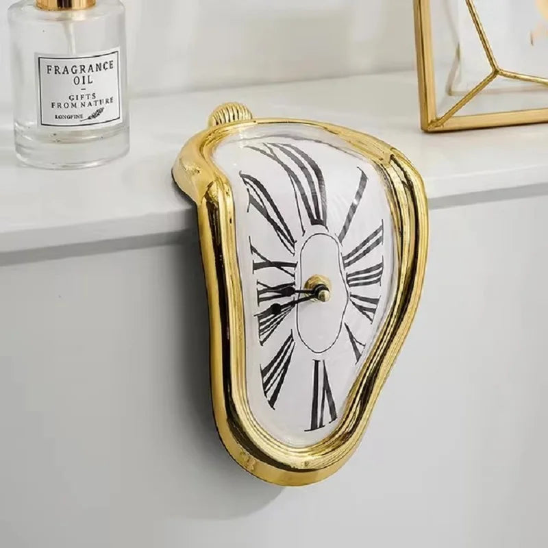 Melting Clock Melted Clock Gift Decor Art Inspired Wall Clock Twisted Shelf Hanging Surrealist for Decorative Shop Office Home