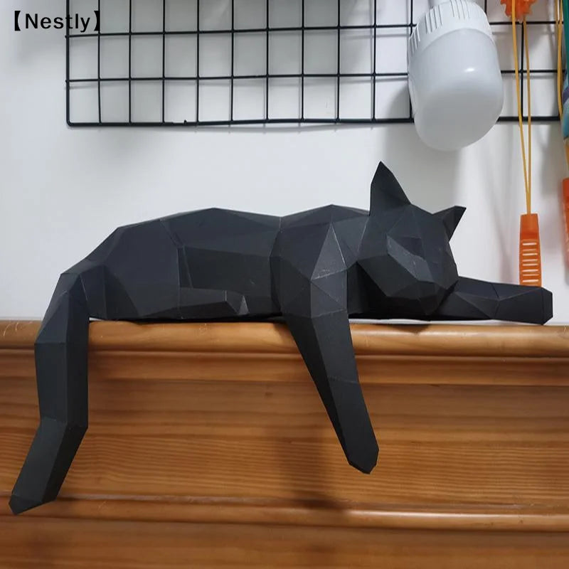 Geometric Cat Statue-Modern Room Decor