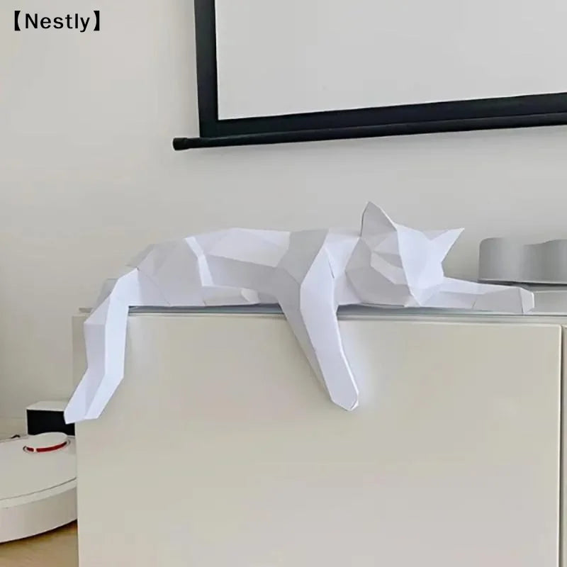 Geometric Cat Statue-Modern Room Decor