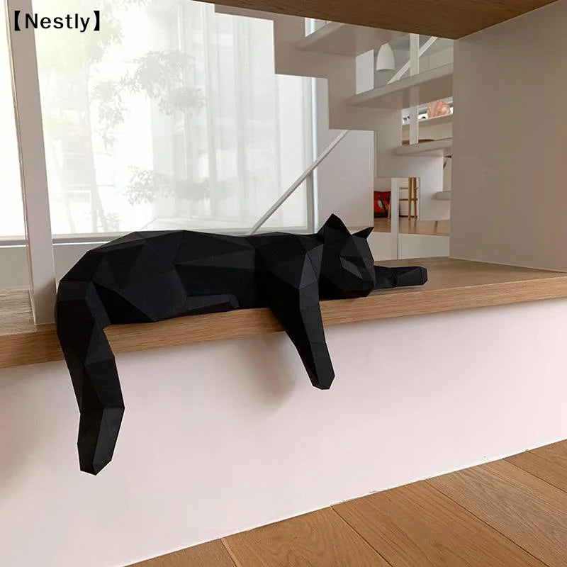 Geometric Cat Statue-Modern Room Decor