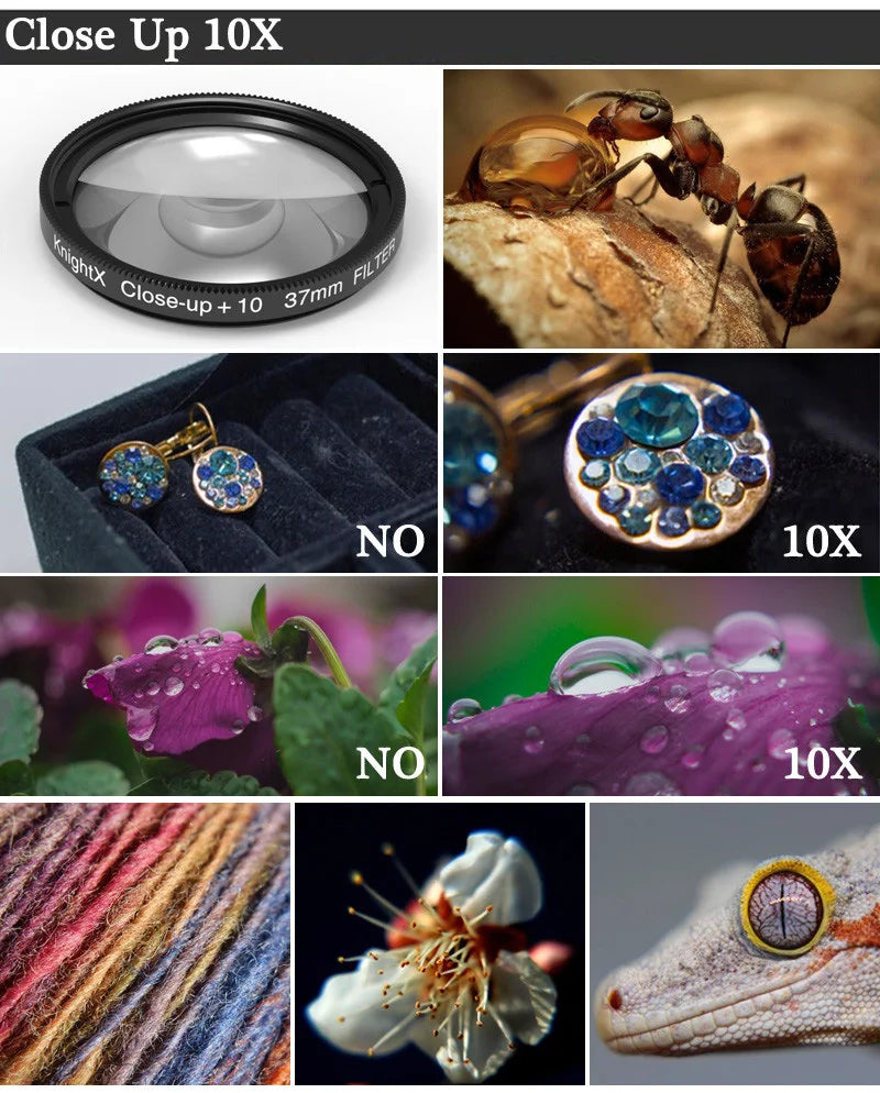 KnightX all mobile phone 37mm 49mm 52mm 55mm 58mm Camera Macro Lens CPL Star Variable ND Filter phone level photography