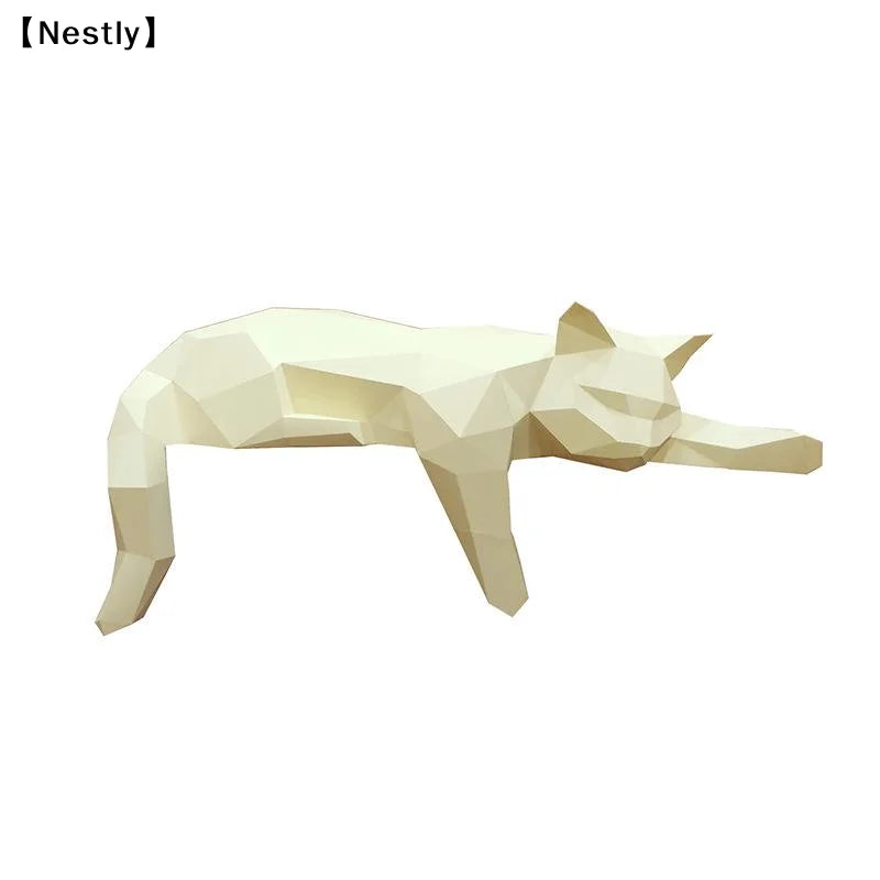 Geometric Cat Statue-Modern Room Decor