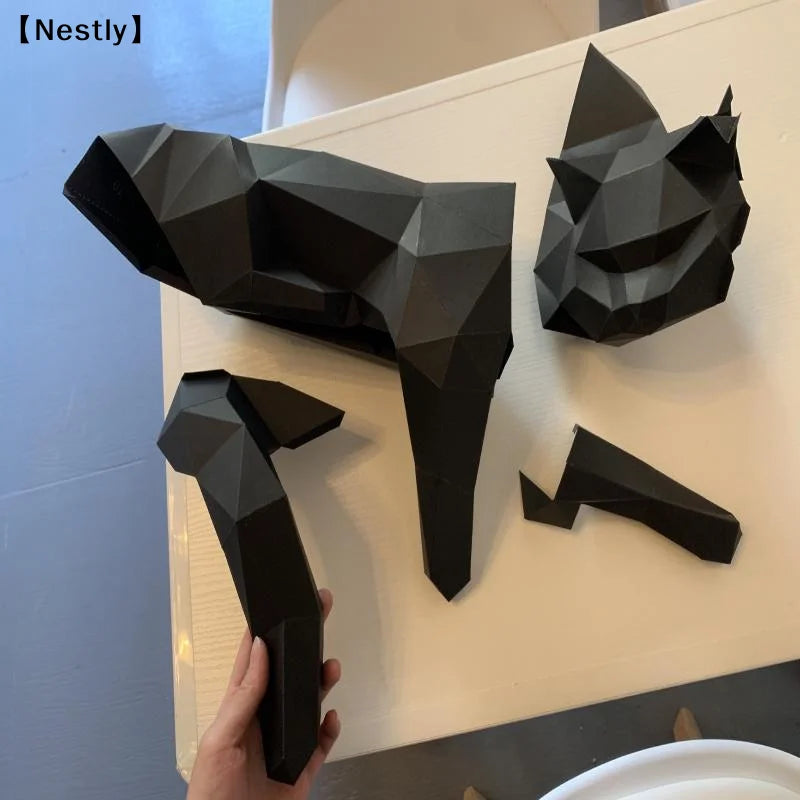 Geometric Cat Statue-Modern Room Decor