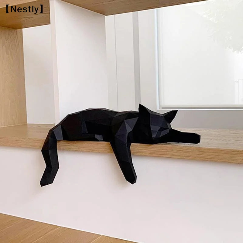 Geometric Cat Statue-Modern Room Decor