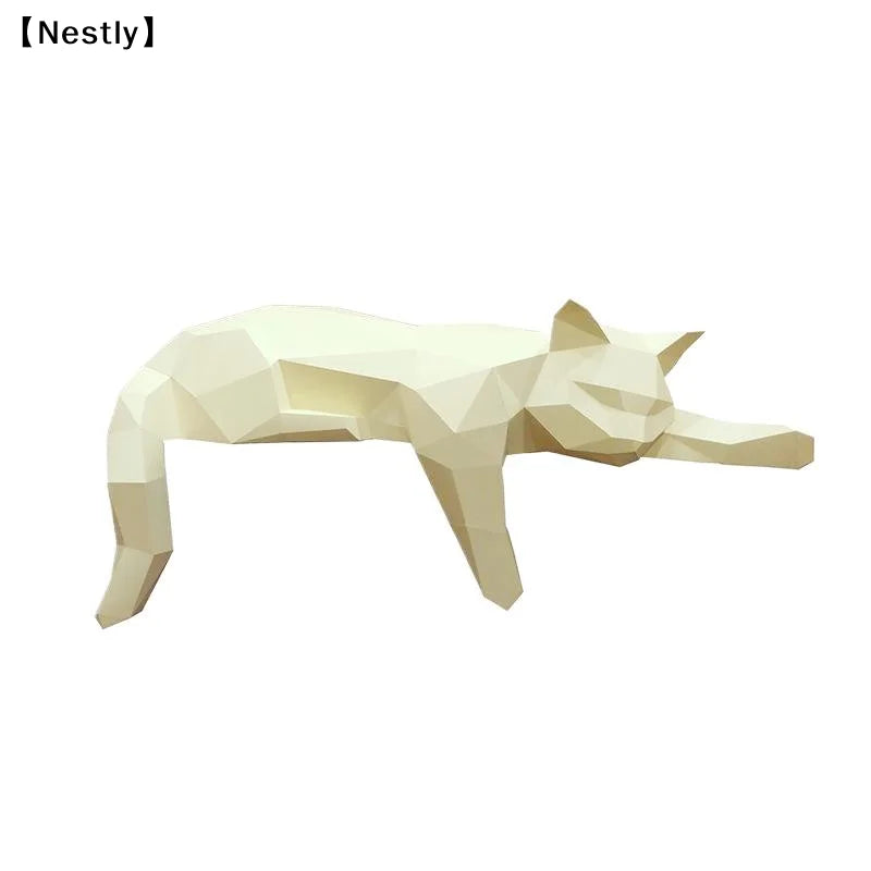 Geometric Cat Statue-Modern Room Decor
