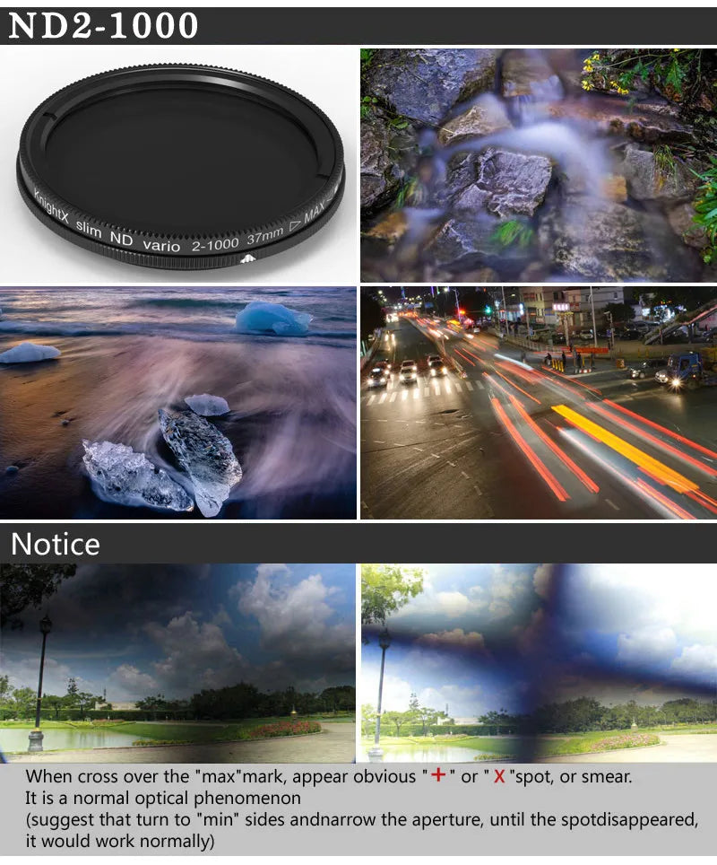 KnightX all mobile phone 37mm 49mm 52mm 55mm 58mm Camera Macro Lens CPL Star Variable ND Filter phone level photography