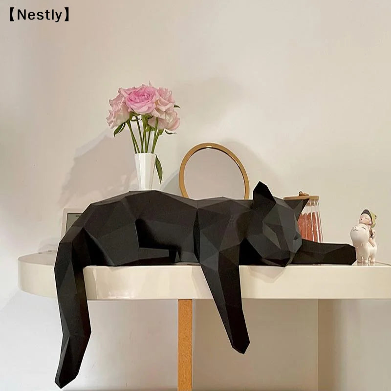 Geometric Cat Statue-Modern Room Decor