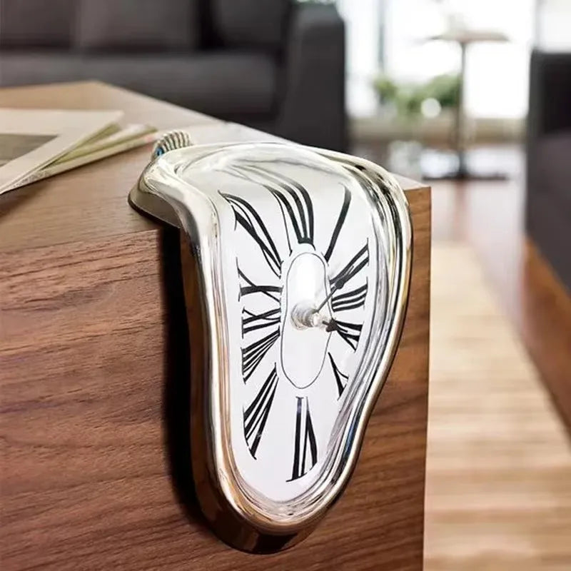 Melting Clock Melted Clock Gift Decor Art Inspired Wall Clock Twisted Shelf Hanging Surrealist for Decorative Shop Office Home